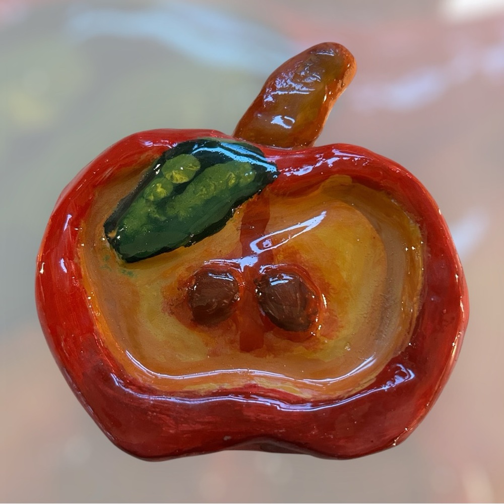 Vibrant Red and Green Ceramic Art